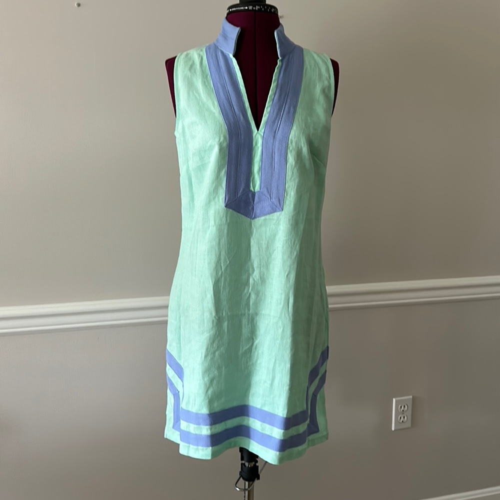 New Sail To Sable Sleeveless Tunic Dress Small Cabbage Green Hydrangea NWT